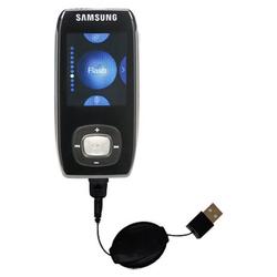 Gomadic Retractable USB Cable for the Samsung Yepp YP-T9 1GB with Power Hot Sync and Charge capabilities - G