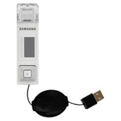 Gomadic Retractable USB Cable for the Samsung Yepp YP-U1H with Power Hot Sync and Charge capabilities - Goma