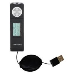 Gomadic Retractable USB Cable for the Samsung Yepp YP-U1Q with Power Hot Sync and Charge capabilities - Goma