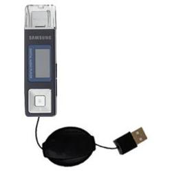 Gomadic Retractable USB Cable for the Samsung Yepp YP-U2JQB with Power Hot Sync and Charge capabilities - Go