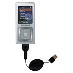 Gomadic Retractable USB Cable for the Samsung Yepp YP-Z5 with Power Hot Sync and Charge capabilities - Gomad