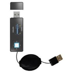 Gomadic Retractable USB Cable for the Sandisk Sansa Express with Power Hot Sync and Charge capabilities - Go