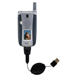 Gomadic Retractable USB Cable for the Sanyo MM-9000 with Power Hot Sync and Charge capabilities - Br (SCR-0462-17)