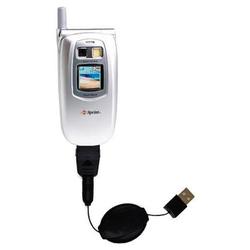 Gomadic Retractable USB Cable for the Sanyo SCP-5300 with Power Hot Sync and Charge capabilities - B