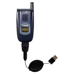 Gomadic Retractable USB Cable for the Sanyo SCP-5500 with Power Hot Sync and Charge capabilities - B