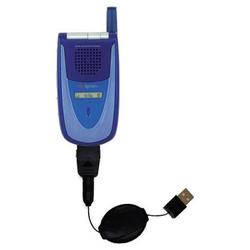 Gomadic Retractable USB Cable for the Sanyo VI-2300 with Power Hot Sync and Charge capabilities - Br