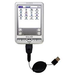 Gomadic Retractable USB Cable for the Sony Clie SJ20 with Power Hot Sync and Charge capabilities - B