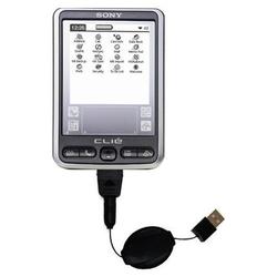 Gomadic Retractable USB Cable for the Sony Clie SL10 with Power Hot Sync and Charge capabilities - B
