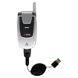 Gomadic Retractable USB Cable for the UTStarcom CDM-105 with Power Hot Sync and Charge capabilities - Gomadi