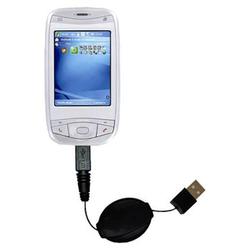 Gomadic Retractable USB Cable for the i-Mate K-Jam with Power Hot Sync and Charge capabilities - Bra