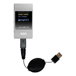 Gomadic Retractable USB Cable for the iClick Sohlo G5 with Power Hot Sync and Charge capabilities - Gomadic