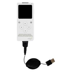 Gomadic Retractable USB Cable for the iRiver E10 with Power Hot Sync and Charge capabilities - Brand