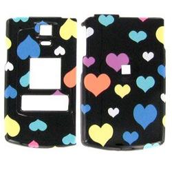 Wireless Emporium, Inc. Samsung SCH-U740 Black w/Color Hearts Snap-On Protector Case Faceplate