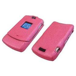 Emdcell Snap-On Leather Case Faceplate for Motorola RAZR V3 V3m V3i V3t V3e V3r V3a V3c Pearl Hot Pink