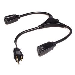 STARTECH.COM StarTech.com 1.5 ft Power Y-Splitter Cable 1M-2F - 125V AC - 1.5ft - Black