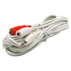 Steren Audio Y-Cable - 1 x Mini-phone - 2 x Mini-phone - 6ft - White