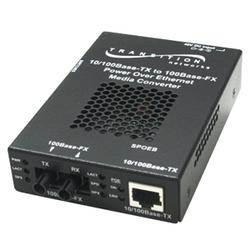 TRANSITION NETWORKS Transition Networks POE 10/100Base-TX to 100Base-FX Media Convereter - 1 x RJ-45 , 1 x ST - 10/100Base-TX, 100Base-FX