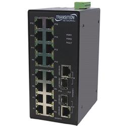 TRANSITION NETWORKS Transition Networks Unmanaged Ethernet Switch - 2 x SFP (mini-GBIC) Shared - 16 x 10/100Base-TX LAN, 2 x 10/100/1000Base-T LAN (SISTF1040-162D-LR)