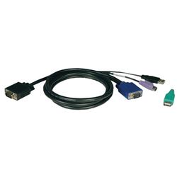 Tripp Lite P780-006 KVM Cable - 1 x HD-15 - 1 x HD-15, 1 x mini-DIN (PS/2), 1 x Type A USB - 6ft
