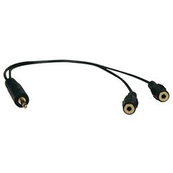 Tripplite Tripp Lite Stereo Audio Splitter Cable - 1 x Mini-phone Stereo - 2 x Mini-phone Stereo - 1ft - Black