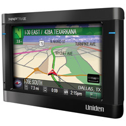 Uniden TRAX430 GPS Mobile Unit with 4.3 WideScreen Color LCD (Daylight Viewable) Display featuring Enhanced Text-to-Speech Voice Navigation