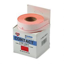Consolidated Stamp 1 Line Pricemarker Labels, 7/16 x 13/16, Fluor Red, 1200/Roll, 3 Roll Box