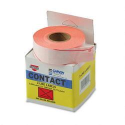 Consolidated Stamp 2 Line Pricemarker Labels, 5/8 x 13/16, Fluorescent Red, 1000/Roll, 3 Rolls/Box
