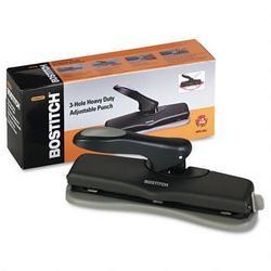 Stanley Bostitch 20 Sheet Adjustable Desktop Punch, 9/32 Punch Heads, Black