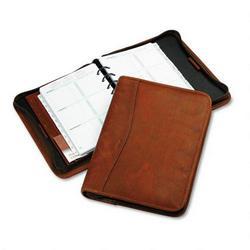 Daytimer/Acco Brands Inc. 2008 5 1/2 x 8 1/2 Dark Tan Aviator Leather Binder Personal Organizer Starter Set