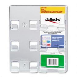 Deflecto Corporation 6 Pocket Clear Plastic Wall Mount Business Card Holder, 8 3/8w x 1 1/2d x 9 3/4h