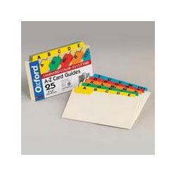 Esselte Pendaflex Corp. A Z Laminated Manila 3 x 5 Index Card Guides, Asst. Color 1/5 Cut Tabs, 25/Set