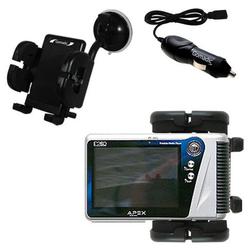 Gomadic APEX Digital E2go Auto Windshield Holder with Car Charger - Uses TipExchange