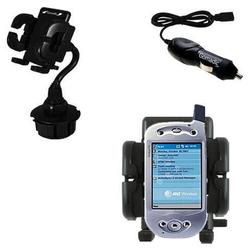 Gomadic AT&T SX56 PPC Auto Cup Holder with Car Charger - Uses TipExchange