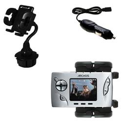 Gomadic Archos Gmini 402 Auto Cup Holder with Car Charger - Uses TipExchange