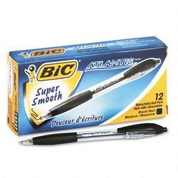 Bic Corporation Atlantis™ Retractable Ball Pen, Medium Point, Nonrefillable, Black Ink