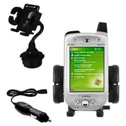 Gomadic Audiovox 5050 PPC Auto Cup Holder with Car Charger - Uses TipExchange
