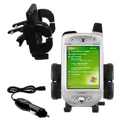 Gomadic Audiovox 5050 PPC Auto Vent Holder with Car Charger - Uses TipExchange