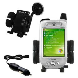 Gomadic Audiovox 5050 PPC Auto Windshield Holder with Car Charger - Uses TipExchange