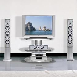 Bello Bell''O FP-3230S Flat Panel Furniture A/V Stand - Metal, Glass - Silver