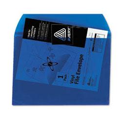 Avery-Dennison Blue Heavy Gauge Oversized Vinyl File Envelope with Top Flap, 12 7/8 x 9 7/8