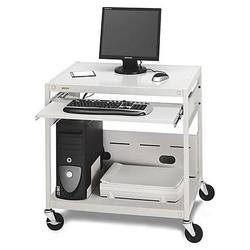 BRETFORD Bretford EC4000-GM Computer Desk - Rectangle - 1 Tray, 1 CPU Holder, 2 Shelf - 33 x 32 - Steel - Gray