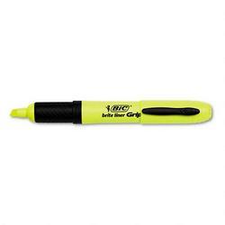 Bic Corporation Brite Liner Grip XL™ Highlighter, Pocket Clip, Chisel Tip, Fluorescent Yellow