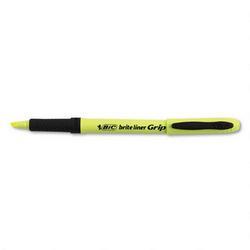 Bic Corporation Brite Liner Grip™ Highlighter, Fluorescent Yellow Ink