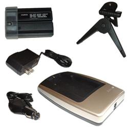 HQRP {COMBO} Charger Set+ EN-EL1 Battery Replacement for Nikon CoolPix 775 880 885 8700 5000+Black Tripod