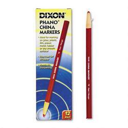 Dixon Ticonderoga Co. China Marker, Nontoxic, Red, Dozen