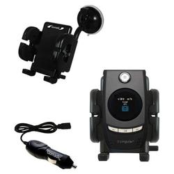 Gomadic Cingular 3125 Auto Windshield Holder with Car Charger - Uses TipExchange