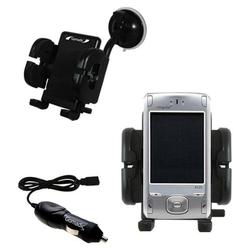 Gomadic Cingular 8125 Auto Windshield Holder with Car Charger - Uses TipExchange
