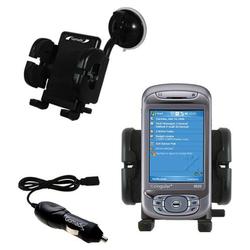Gomadic Cingular 8525 Auto Windshield Holder with Car Charger - Uses TipExchange