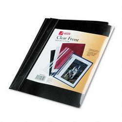 Acco Brands Inc. Clear Front Report Covers: Prong Fastener, 1/2 Cap., Black Vinyl Back, 10/Pack