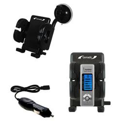 Gomadic Cowon iAudio U2 Auto Windshield Holder with Car Charger - Uses TipExchange